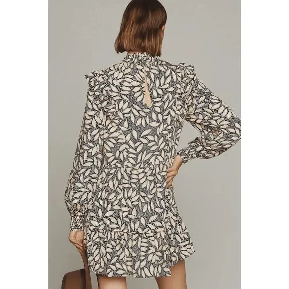 By Anthropologie Long Sleeve Printed Smocked Mini Dress 3X - Picture 6 of 14